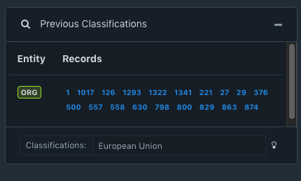 previous classifications